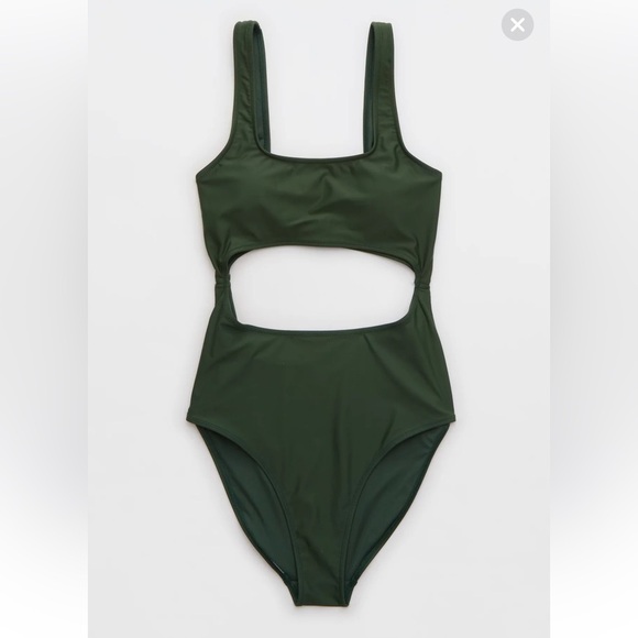 Aerie One cutout scoop one piece size XXL NWT black minimalistic full coverage - Picture 7 of 12